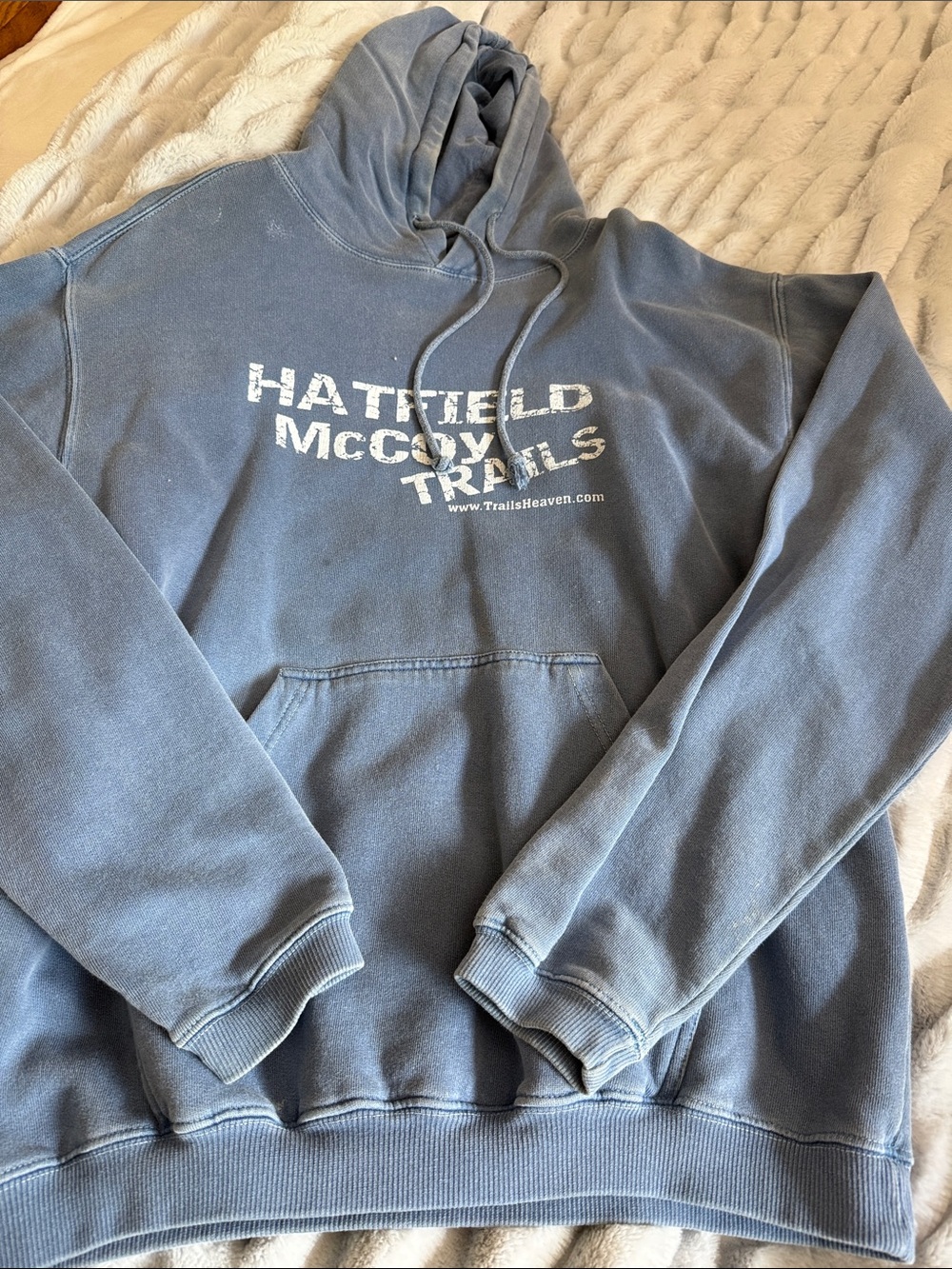 Comfort Colors garment dyed Blue Graphic Hooded Sweatshirt men size Small